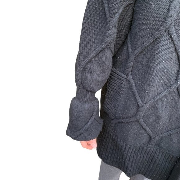 VINTAGE Cashmere Wool Quilted Burberry Jacket XL Black - Picture 4 of 10
